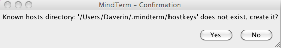 An image of the request to install the hostkeys file.
