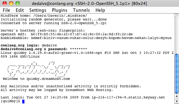 An image of the Quimby page in the Java applet.